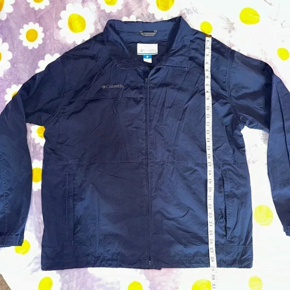 Columbia Full Zip Wind Breaker Jacket Men's Size XXL Navy Pockets - Picture 5 of 6
